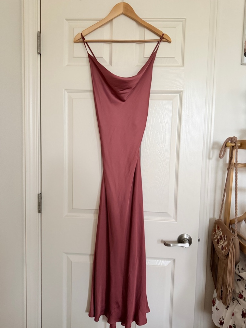 Satin Slip Maxi Dress - Dusty Rose